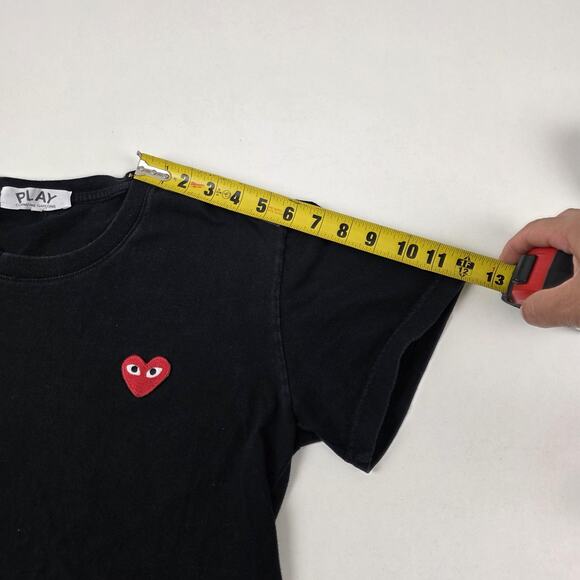 Comme des Garcons Play Shirt Mens Small Black Red Heart Made in Japan AZ-T214 - Picture 7 of 10